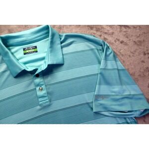 Ben Hogan Golf Polo Shirt Size‎ XL Green Striped Breathable Golf